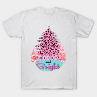 Gnomes Merry and Bright Midcentury Modern Christmas Tree T-Shirt